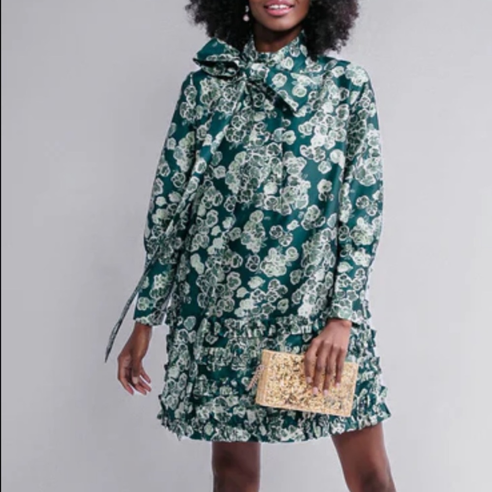 Tuckernuck Teal Floral Long Sleeve Dress
